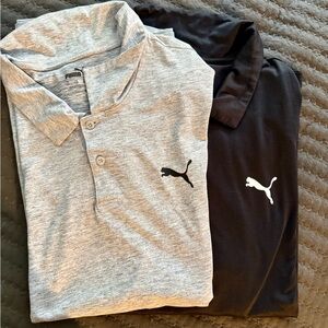 Puma Men's Polo Shirt Duo in Gray and Black